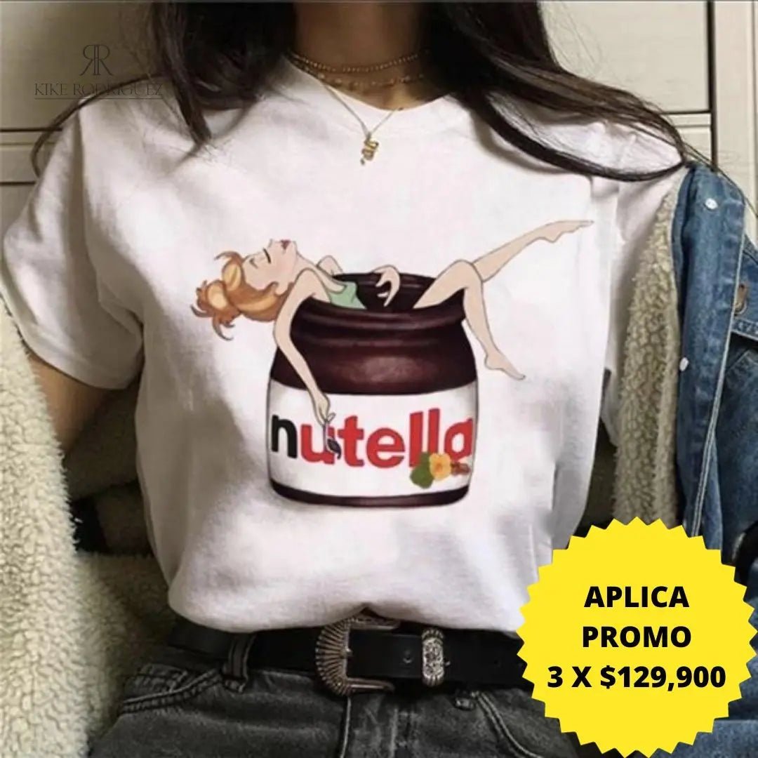Camiseta mujer estampada NUTELLA - KIKE RODRIGUEZ