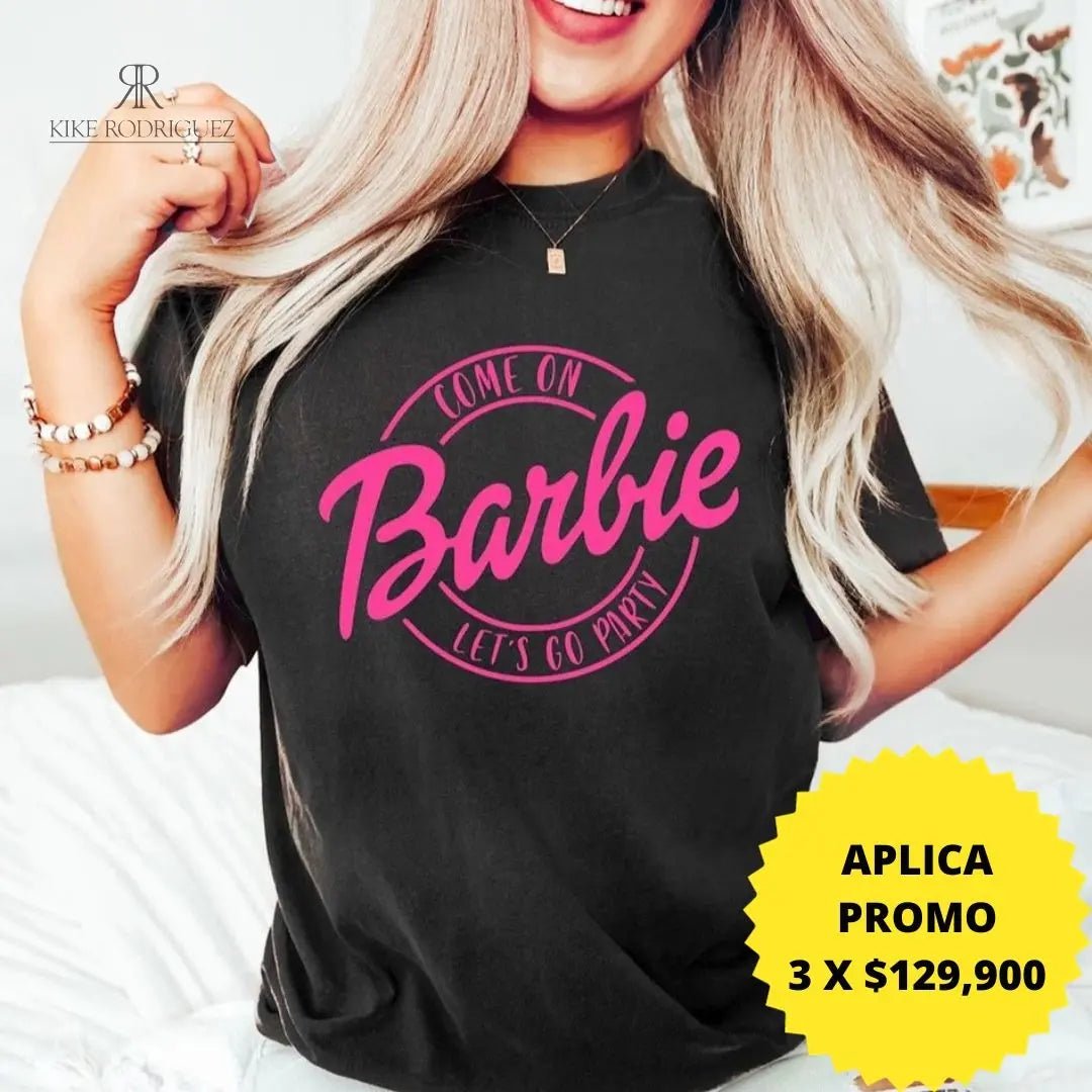 Camiseta mujer estampada Come On Barbie Black - KIKE RODRIGUEZ