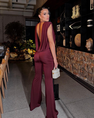 Enterizo vino tinto colección KHAOS de KIKE RODRIGUEZ con diseño sensual y sofisticado para eventos especiales