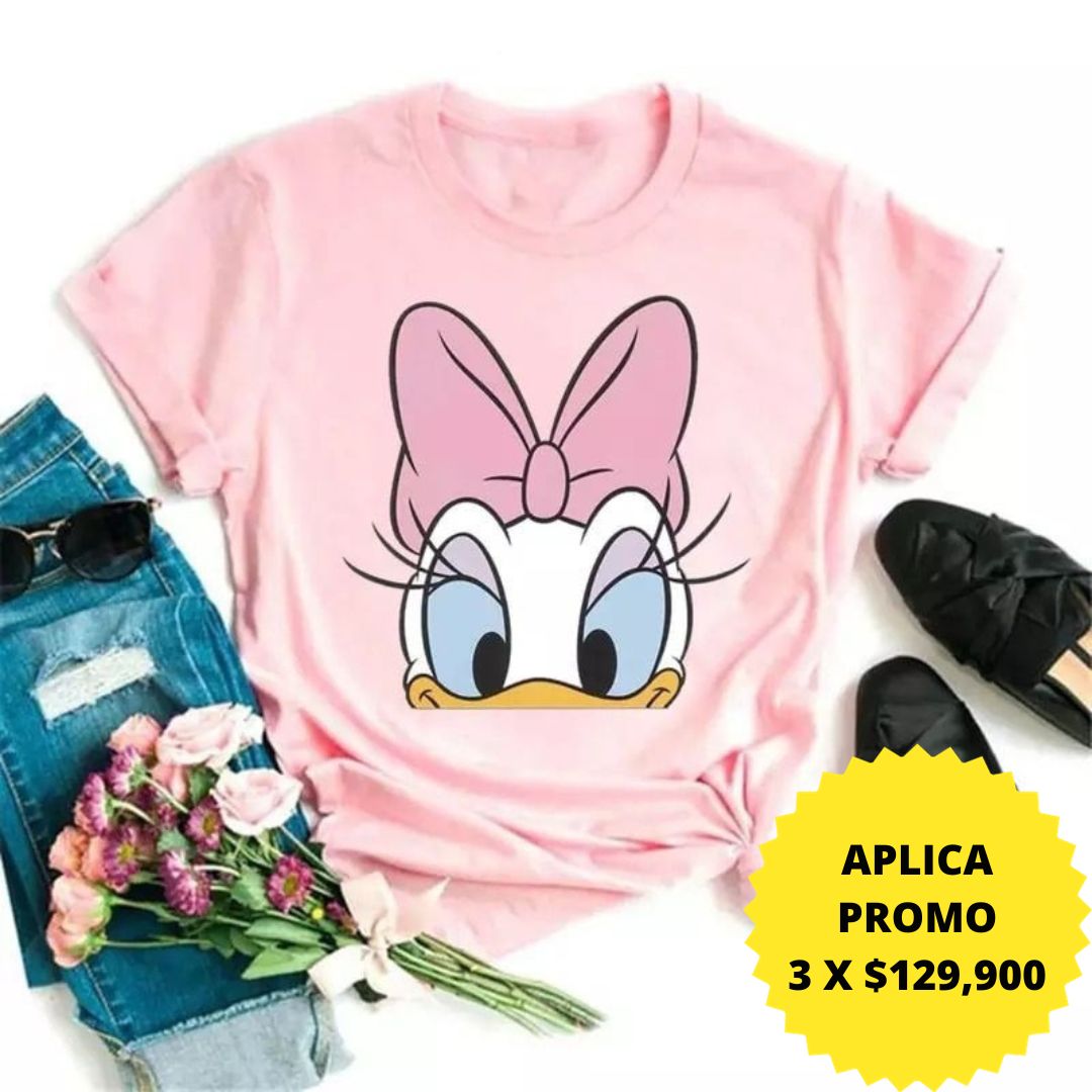 T-shirt mujer estampado Daisy Duck Rosa